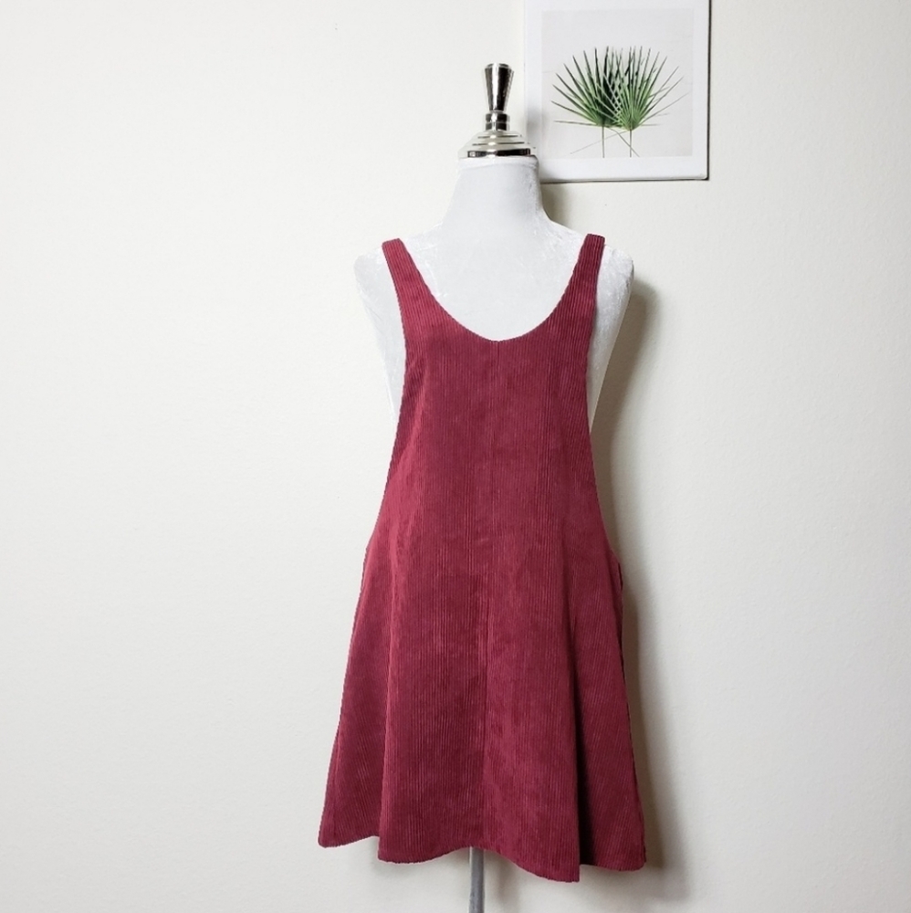 Corduroy overall style jumper dress #B
